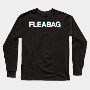 FLEABAG Logo Glitch - White Long Sleeve T-Shirt